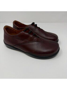 Footprints By Birkenstock Red Slip On Loafers Stretch Leather Womens 36